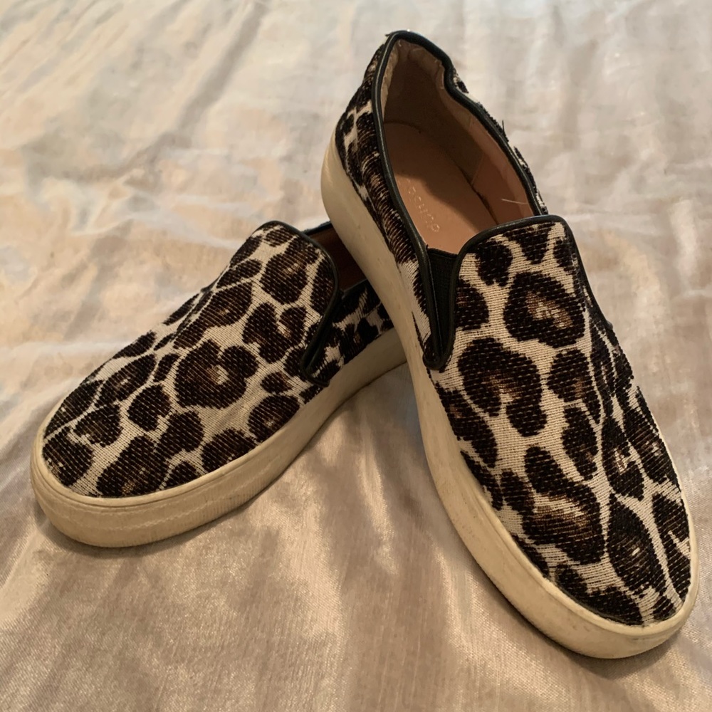 Leopard slip on sneakers